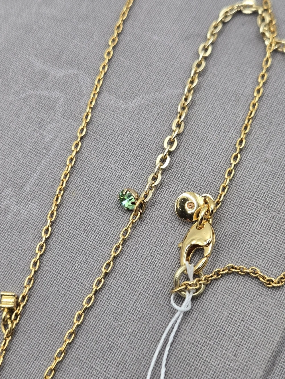 Madewell Fish Charm Necklace tiny CZ Charm Gold Dressy Vacation Aesthetic - Picture 4 of 6